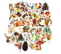 MILISTEN 47 Pièces Animaux de La Forêt Autocollants Automne Animaux Des Bois Créature Plante Graffiti Décalcomanies Enfants Scrapbooking Autocollants pour Ordinateur Portable Valise