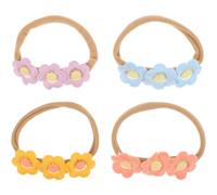 Milisten 4pcs Bandeaux pour Cheveux de Bébé Filles Fleur Marguerite, Élastique Réglable en Nylon et Polyester, Doux et Confortable pour Usage Quotidien ou Fête