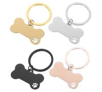 Milisten 4pièces Anneau De Plaque Identité pour Collier Pendentif pour à Dos pour Chiot Porte-clés Commémoratif pour Chien Porte-clés Métal Pendentif Clé