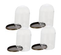 Milisten 4pièces Cloche Allumettes Verre avec Base Transparente De pour Décoration De Maison De Poupée Et Centre De Table