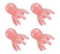 Milisten 4pièces Outil de Massage du Chevelu Peigne Masseur Forme de Pieuvre Outil Acupression Rose Portable pour Soins Capillaires et Relaxation Profonde