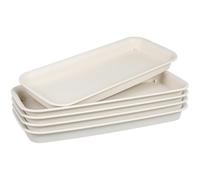 Milisten 5 Pièces Bac à Eau rectangulaire Jardin patrimulation Herbe Plateaux Plateau de Soucoupe végétal bacs d'égouttement rectangulaires pour Plantes Plateau d'arrosage Automatique Beige