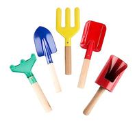 Milisten 5 pièces Kit Outils Jardinage Robustes Râteaux Bêche Fourche Manche Antidérapant Durable pour Entretien et Plantation Fleurs Usage et Professionnel