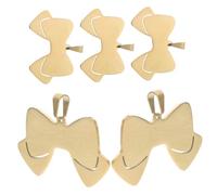 Milisten 5 pièces Médaille Chiot Acier Inoxydable Double Forme Nœud Décoratif Étiquettes Identification Chien Chat Gravure DIY Personnalisée