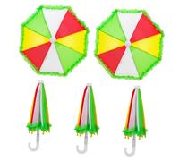 Milisten 5 pièces Mini Parapluies Colorés Accessoires Décoratifs pour Maison de Poupée Parapluies Jouets Adaptés Aux Garçon Fille Modèles Miniatures pour Scénarios de Jeu Créatifs Design