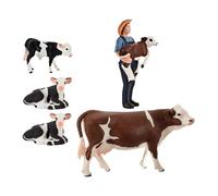 Milisten 5 Pièces Modèle Animal De Simulation Vache Vaches pour Les Enfants Modèle De Vache Petites Vaches Figurines d'animaux Ferme PVC