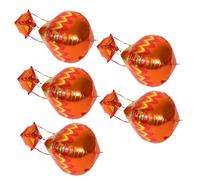 Milisten 5 Pièces montgolfière montgolonne ballons à air chaud décorations de fête d'anniversaire ballon à air chaud suspendu en aluminium Film d'aluminium Orange