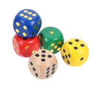 Milisten 5 Pièces Set de Dés Bois à Bords Arrondis pour Jeux de Société Éducatifs Activités Scolaires et Jeux de Mots pour Solides pour Usage