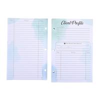 Milisten 50 Pièces Fiches de Dossier Client Vertes en Papier Perforations à Trois Trous, Usage Polyvalent pour Hôtels et Salles de Formation, Détails Complets Garantis