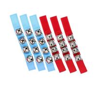 Milisten 6 pièces Bracelets de Cloche Musicale pour Garçon Fille Jeu Educatif de Percussion avec Poignets de Couleur Bleue et Rouge Instruments à Secouer pour Danse et Fête