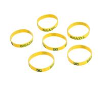 Milisten 6 Pièces Bracelets En Silicone Drapeau Du Pays Bracelet Drapeau National Bracelet Drapeau Brésilien Bracelet De Sport En Caoutchouc Pour De Sport International Course Football