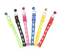 Milisten 6 pièces Collier Chaton Ajustable avec Clochette Accessoire Animal Adorable et Confortable pour et Petits Chiens Motifs Imprimés Multicolores