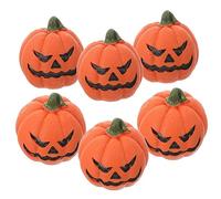 Milisten 6 Pièces décoration d'aquarium Fausses Mini citrouilles Citrouille d'halloween Miniature Halloween Decoration décoration Halloween décor de Citrouille de scène d'halloween résine