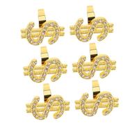 Milisten 6 Pièces Goth Rings With Embedded Rhinestones Fancy Costume Party Accessories For Role Play And Halloween Movie Prop Quality Decorative Punk Rock Style
