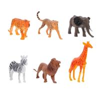 Milisten 6 pièces Jouets Animaux Réalistes Vinyle Modèles Animaux Forêt Simulation Éducatifs pour Garçon Fille avec Tigre Lion Éléphant Girafe Zèbre et Guépard