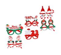 Milisten 6 Pièces Lunettes de Noël Carton Cadres Fantaisie pour Fête Accessoires de Décoration Xmas Montures Ludiques pour Âges pour Photobooth et Cosplay