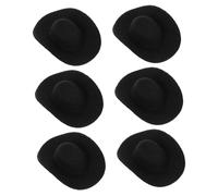 Milisten 6 Pièces Mini Chapeau De Jazz Mini Chapeau en Feutre DIY Artisanat De Décoration pour Animaux De Compagnie Eva Noir