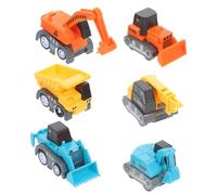 Milisten 6 pièces Mini Véhicules de Chantier à Friction Voiture Pull-Back pour Tout-Petits Garçons Filles Jeux Engins de Construction Compacte