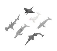 Milisten 6 pièces Modèle de Animaux Marins Ensemble de Figurines Réalistes Vie Noir Blanc pour Jouets Éducatifs et Décoratifs