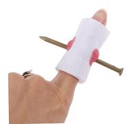 Milisten 6 pièces Nail Through Finger Prank Toy Halloween Trick Prop with Lifelike Blood for Cosplay and April Fool's Day Fun Couleur Aléatoire Couleur Aléatoire