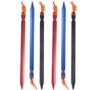 Milisten 6 pièces Piquets de Tente Alliage Aluminium Crochets pour Bâche avec Clous Triangulaires Robustes et Antirouille pour Ancrage Extérieur de Tentes Auvents et Toiles de Camping