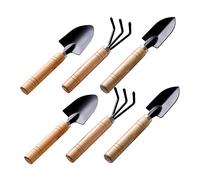 Milisten 6pièces Mini-Outils de Jardinage Râteau Bêche Pelle avec Manches Bois et Métal pour Travaux de Jardinage