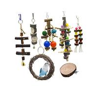 Milisten 7Pièces Jouets pour Perroquet de Morsure et Balançoire Suspendue pour Oiseaux pour Cockatiels et Perruches