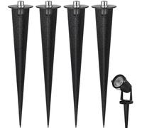 Milisten 8 Pcs Piquets de Terre en Aluminium 16,5cm - Fixations de Rechange Robustes pour Lampes Solaires et Éclairage de Jardin - Tiges de Sol Anti-Corrosion pour Projecteurs et Allées Noir