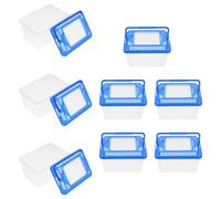 Milisten 8 Pièces Boîte de Transport pour Tortues avec Couvercle Terrarium Transparent pour Reptiles Araignées Lézards Grenouilles Cage Portable Spacieuse pour Élevage et Transport Animaux