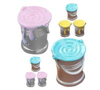 Milisten 8 Pièces Jouets de Peinture poupées pour Maison de poupée Mini Meubles de Maison de poupée Vinyle de poupée Mini modèle de Seau de Peinture Mini-Maison Accessoire résine