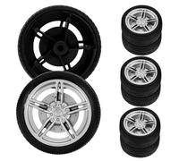 Milisten 8 pièces Lot de Roues Caoutchouc pour Voitures Jouets Accessoires DIY Moyeux pour Modèles Éducatifs Remplacement Roues Voiture Garçon Fille