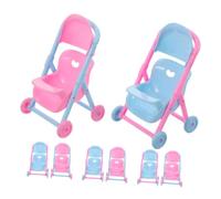 Milisten 8 Pièces Miniature Doll Strollers Set Plastic Pretend Play Prams for Children S Role Playing and Dollhouse Accessories Compact and Portable Toy Pushchairs