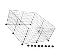 Milisten 8pièces Enclos Portable Métal pour Animaux Petits Panneaux Fil pour Lapins Cobayes Et Chiots Noir avec Clips De Fixation