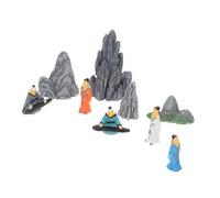 Milisten 9 pièces figurines miniatures poètes chinoises et musiciens en résine pour bonsaï paysage décoration sculptures détaillées pour jardin zen et accessoires de jardin miniatures
