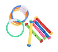 Milisten 9 pièces Kit Jouets Plongée Garçon Fille pour Piscine Anneaux et Bâtons Couleur Vive Jeu Natation
