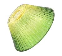 Milisten Abat-jour en Verre Vert Dégradé pour Lampe de Table E27, Design Tambour Plissé, Diffusion Lumineuse Uniforme, Adapté Salon et Chambre, Diamètre 35 Mm