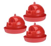 Milisten Abreuvoir à Poulet Automatique pour Poulettes, Lot De 3 Gobelets à Eau Rouge, Buveur D’Eau pour Volailles De Petit Format, Alimentation Pratique pour Élevage Domestique