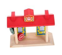 Milisten Accessoires de Ferrée Bois Station de Train Bois Éducatif pour Créativité et Jeu Collaboratif