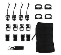 Milisten Accessoires Tactiques pour Paquet à Dos, Kit Modulaire Noir, Nylon | Sangles Élastiques, Clips D’équipement, Attaches de Tube D’hydratation, Rangement Organisé, Usage Vélo Extérieur