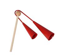 Milisten Agogo Bell Instrument à Percussion Double Cloche Rouge Musical Orff Sécurisé pour Garçon Fille Accessoire Percussion Manuelle pour Apprentissage Musical
