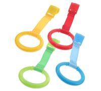 Milisten Anneaux pour Bébé 4pcs en Plastique Léger et Nylon Robuste pour Assistance la Marche, Aide à L’apprentissage Debout, Suspendus Berceau ou Parc pour Garçon et Filles