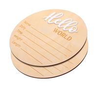 Milisten Annonce de Naissance pour -né en Bois 2 Pcs, Panneau Rond Sécurisé et Décoratif pour Photo Naissance à L'hôpital
