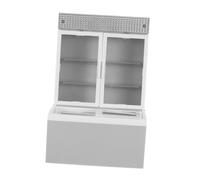 Milisten Armoire à Glace simulée Mini réfrigérateur prétendre modèle de réfrigérateur Afficher Petit congélateur pour Maison de poupée mobilier de Cuisine Miniature Plastique Gris