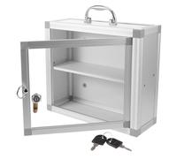 Milisten Armoire Murale Pharmacie en Alliage et Acrylique Compartiments Intégrés, Installation Rapide, pour Gestion des Objets Perdus et Premiers Secours en Bureau