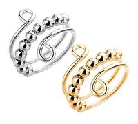 Milisten Bague Anti-stress En Métal Décorative Pour Adulte Lot De 2 Résistante à L'usure Chic Et Compacte Pour Gérer L'anxiété Et