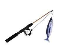 Milisten Baguette Interactive Télescopique pour Chats avec Poisson Simulé Jouet Amusant pour Éveiller Instinct De Chasse Et Favoriser Exercice des Animaux Domestiques