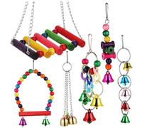 Milisten Balançoire pour Oiseaux Et Perchoir Debout pour Cage Cloche à Vent Colorée Jouets pour Oiseaux De Compagnie Accessoires Décoratifs pour Cage