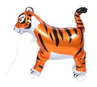 Milisten Ballon Tigre avec Roues Autonome Décoration de Fête Garçon Fille Animale Gonflable pour Anniversaire Thème Tigre