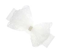 Milisten Bandeau Doux et Confortables Blanc en Dentelle pour Bébé Nœud Papillon Élégant Accessoires pour Cheveux pour Cheveux Fins et Occasions Spéciales