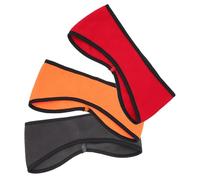 Milisten Bandeaux Coupe-vent Polaire 3 Pièces, Serrage-tête Chaud Élastique Unisexe, Protection Tête Hiver pour Sport Plein Air, Randonnée, Vélo - Gris Foncé, Orange, Rouge Vif